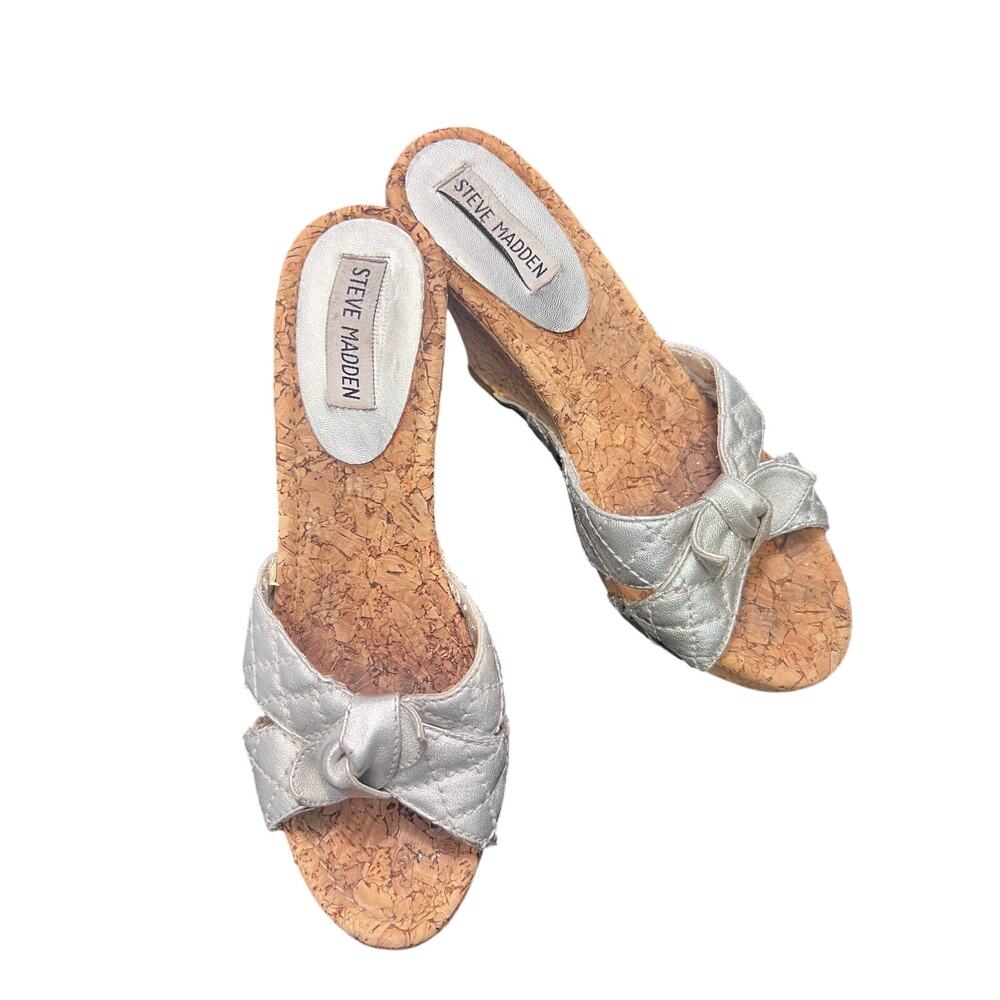 Steve Madden Women's Cork Wedge Sandals 7.5M